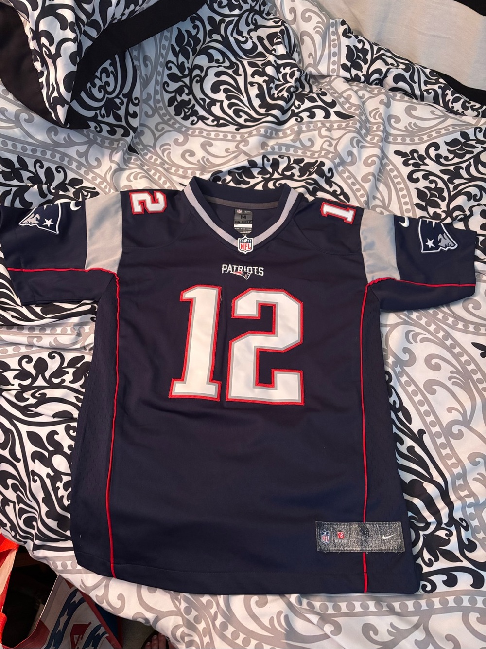 TOM BRADY NFL Nike Kids Navy Patriots Football Jersey #12